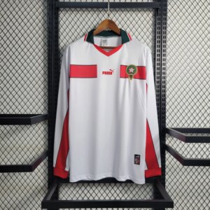 1998 Morocco Away White  Long Sleeve Retro Jersey