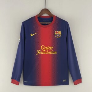 12-13 Barcelona Home  Long Sleeve Retro  Jersey