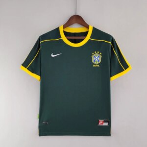 1998 Brazil Green Goal Keeper Retro Jersey