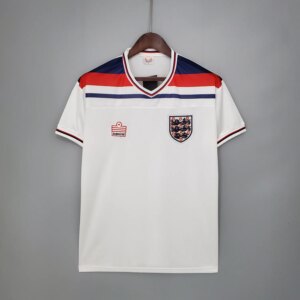1982 England Home White Retro Jersey