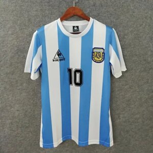 1986 Argentina Home Jersey with 10# MARADONA